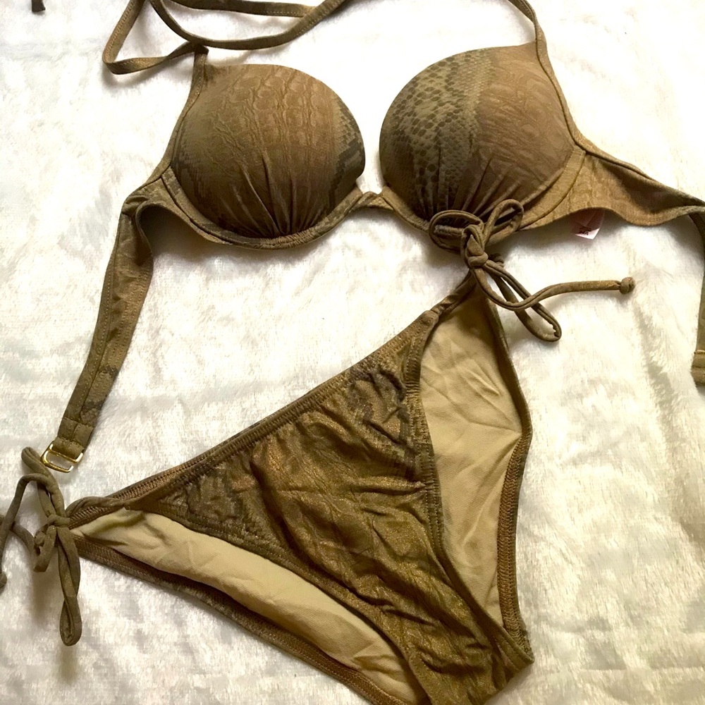 Gold metallic Snake Skin VS Bikini